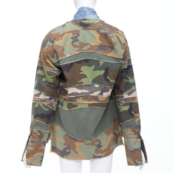 Greg Lauren Camo Mixed Denim Patchwork Jacket - Picture 5 of 6